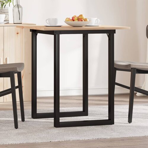 VidaXL Blagovaonski stol O-oblika 70x70x75 cm od borovine i željeza Slike