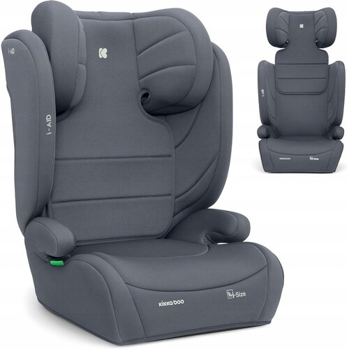 Kikka Boo autosjedalica i-Aid i-Size, Grupa 2, 3 (15-36 kg) (100-150 cm) - Dark Grey Slike