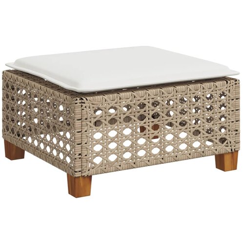 Maison Chic Vrtni stolček - Vrtni stoli z blazino bež 63,5x56x32 cm poli ratan JS812, (21877314) Cene