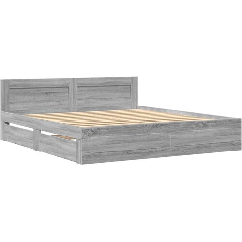 vidaXL Okvir za krevet s uzglavljem siva boja hrasta 180x200 cm drveni Cijene