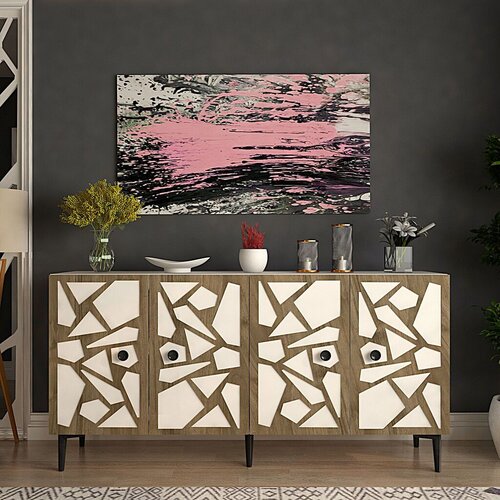 Hanah home konzolni sto Master, 150x75x35 cm, Orah-beli Slike