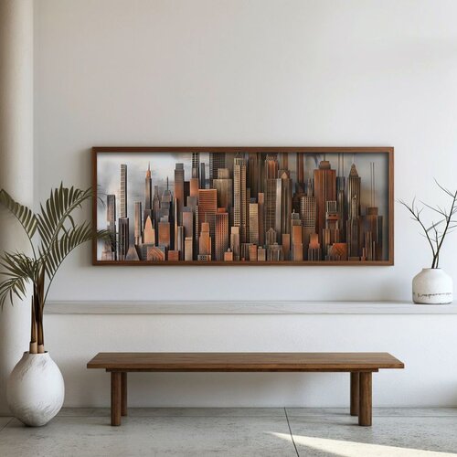 WALLXPERT FAH052-150 Multicolor Decorative Framed MDF Painting Cene