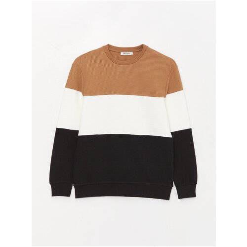 LC Waikiki Crew Neck Long Sleeved Color Block Men&amp;#039;s Sweatshirt. Slike