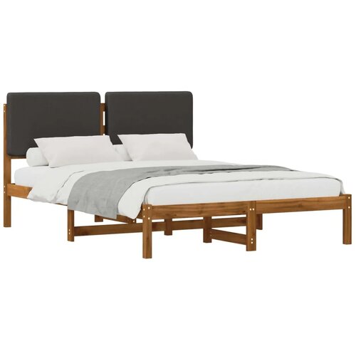  Krevetni okvir s tapiciranim uzglavljem Prirodna i tamnosiva - Prirodna i tamnosiva 120 x 190 cm Slike