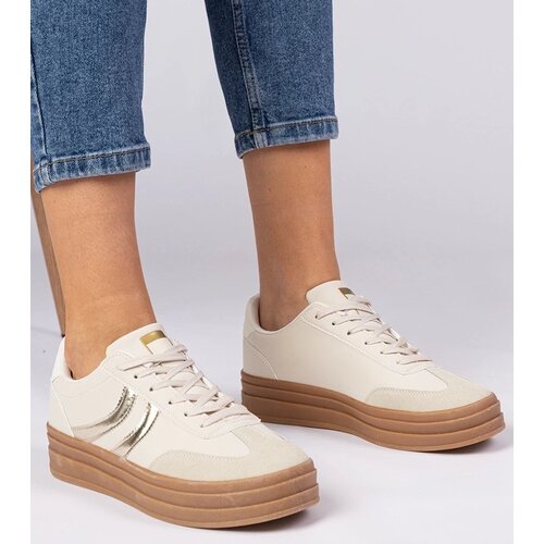 D/CEO marka niezdefiniowana Beige women's sneakers with gold accents Melly Cene