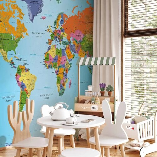  Foto tapeta - World Map: Colourful Geography 450x315 Premium Cene