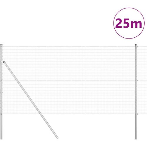 vidaXL 25 m Set stebrov za ograjo Set 2 Pocinkano jeklo Cene