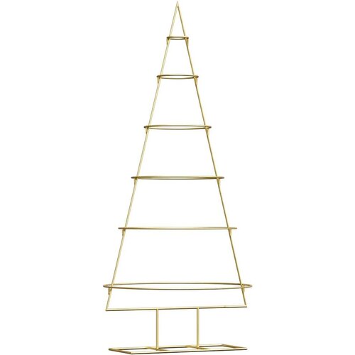 VidaXL Metalna božićna jelka Zlatno 150 cm Čelik s pra&amp;scaron;kastim premazom Slike