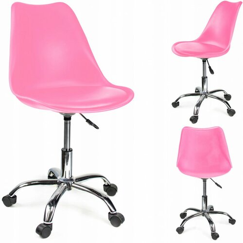 Kancelarijska plastična stolica IGER sa mekim sedištem - Roze ( CM-923454 ) Slike