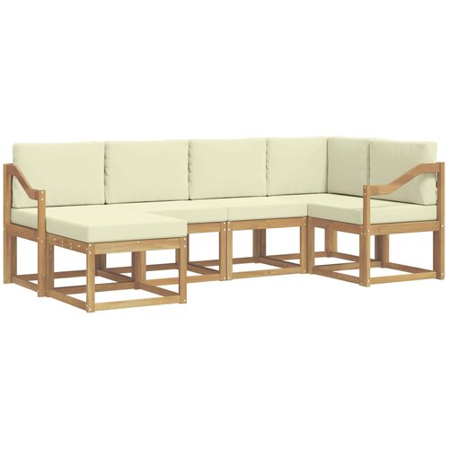 vidaXL Zunanja garnitura za sedenje 6 pcs Bela in krem Poliester, (5000279764) Cene