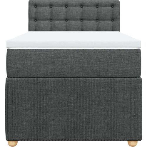VidaXL Krevet s oprugama i madracem tamnosivi 90 x 190 cm od tkanine Slike