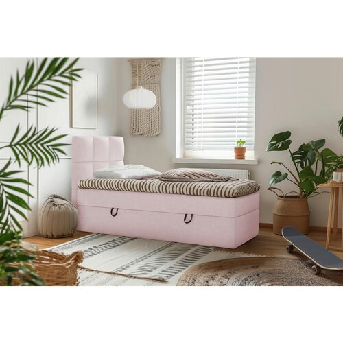 MID.YOU POSTELJA Z VZMETNICO 90 cm x 200 cm , les, tekstil, leseni material Slike