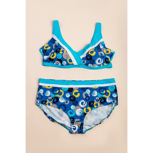 Fenzy Plus Size Dvodelne Kopalke S Potiskom, Modre Cene