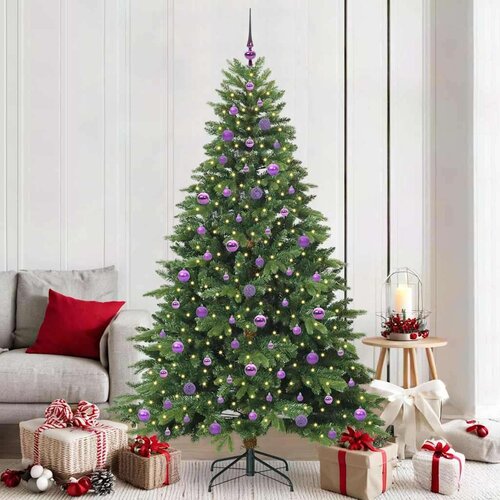 vidaXL Umestno božično drevo med 300 LED Zelena 210 cm PE in PVC Cene