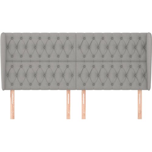  Uzglavlje s u&amp;scaron;ima svjetlosivo 203x23x118/128 cm od tkanine Slike