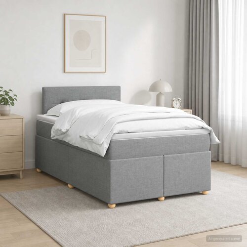  Boxspring krevet s madracem Svjetlosiva 120 x 190 cm Tkanina Cijene