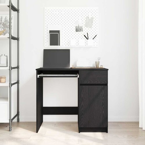  Radni stol crni hrast 86x49x76 cm konstruirano drvo Slike