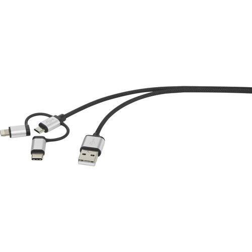 Renkforce 3-v-1 Micro-USB/strela/USB-C kabel za polnjenje in sinhronizacijo 3m 3-in-1 Micro-USB/Lightning/USB-C napajalni & sync kabel 3 m, (20416843) Cene