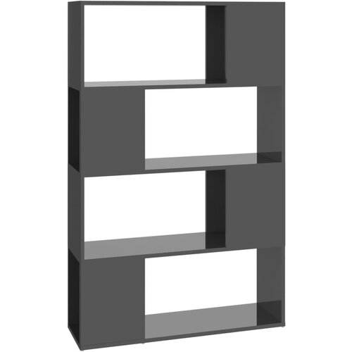 Maison Chic Knjižna omara - Knjižni regal za razdelitev prostora sijaj siva 80x24x124,5 cm, (21726403) Slike