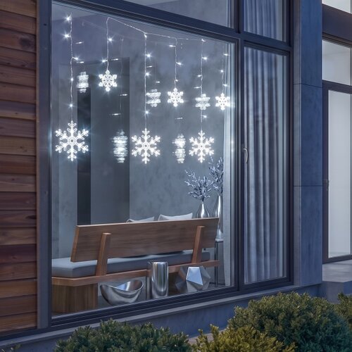 Brilagi LED Božićna zavesa 77xLED/3xAA/USB 3,8m pahuljice hladno bela Slike