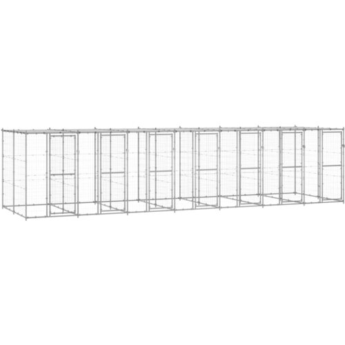 VidaXL Vanjski kavez za pse od pocinčanog čelika s krovom 16 94 m&amp;sup2; Slike
