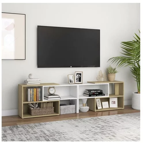  TV omarica bela in sonoma hrast 149x30x52 cm iverna plošča
