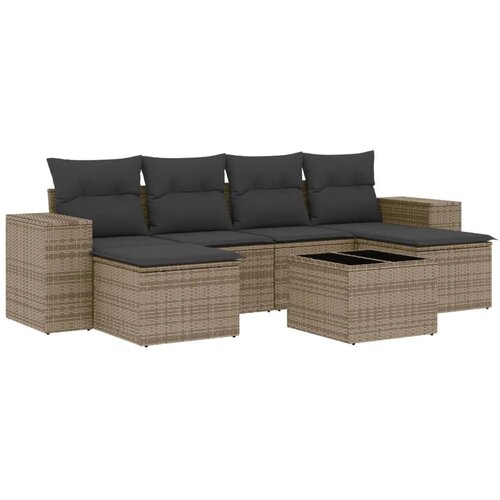 vidaXL 7-dijelni set vrtnih sofa sivi od poliratana Cijene