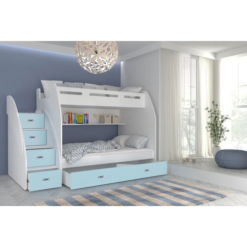  Dječji krevet na kat Zuzia s ladicama 200*120 cm - plavi Slike