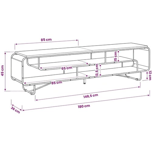  TV stalak 180 x 36 x 45 cm Hrast artisan Konstruirano drvo - Hrast artisan 180 x 36 x 45 cm Slike