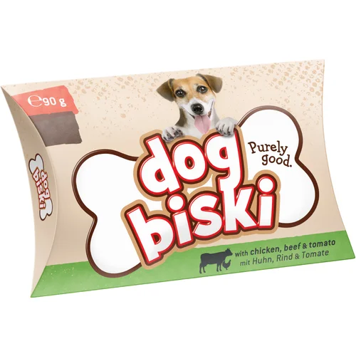 briantos "DogBiski" piškot za pse - piščanec, govedina in paradižnik - Varčno pakiranje: 3 x 90 g