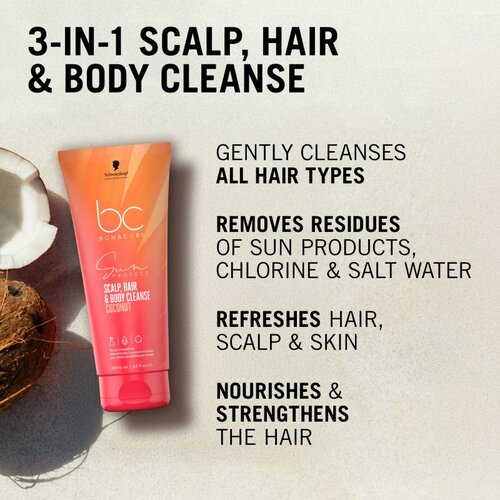 Schwarzkopf Professional BC Bonacure Sun Protect Scalp, Hair &amp;amp; Body Cleanse gel za prhanje 2 v 1 200 ml Slike