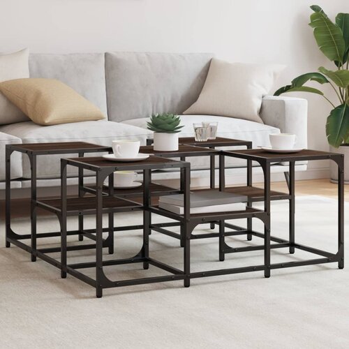 vidaXL Stolić za kavu smeđa boja hrasta 91x91x40 cm konstruirano drvo Cijene