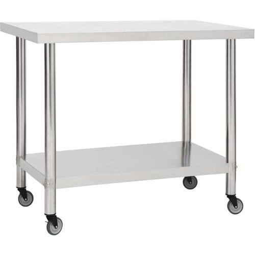 vidaXL Kuhinjski radni stol s kotačima 80x60x85 cm nehrđajući čelik Cijene