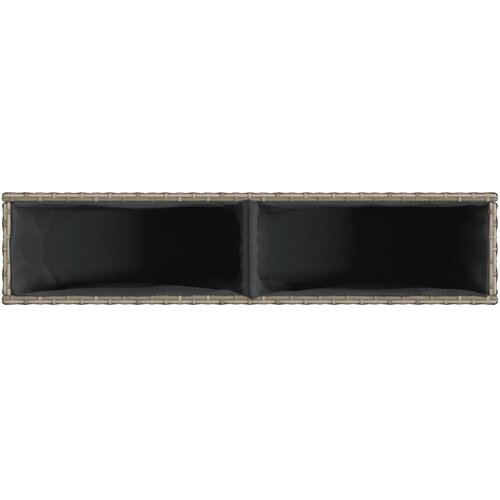  Vrtna sadilica s 2 posude siva 90 x 20 x 40 cm od poliratana Slike