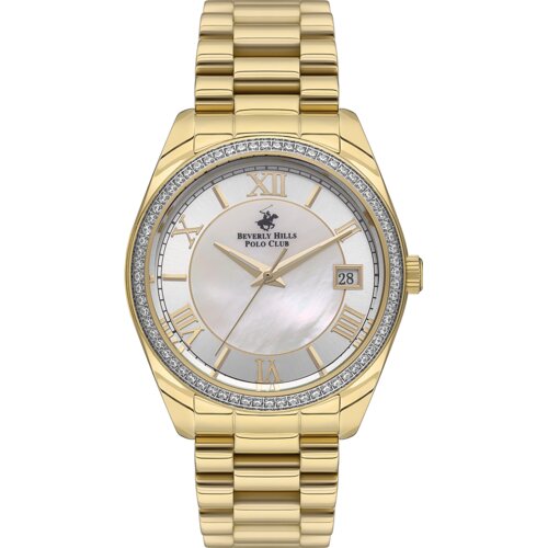 Beverly Hills Polo Club Ženski ručni sat, Kvarcni mehanizam, 36mm, Sivo kućište, Zlatne boje, BP3592C.120 Cene