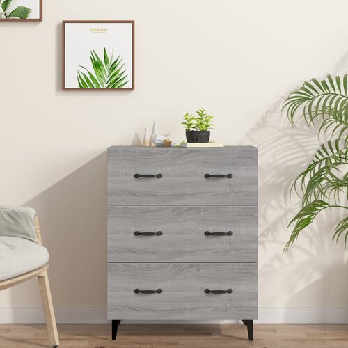 VidaXL Komoda siva sonoma 69,5x34x90 cm konstruiran les Slike