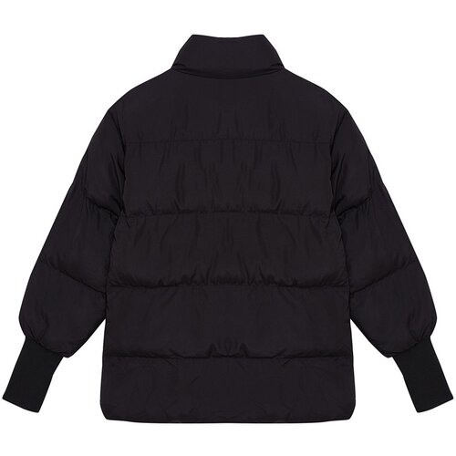 Trendyol Black Oversize Rib Detailed Inflatable Coat Cene
