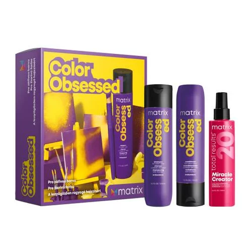 Matrix Color Obsessed Set šampon Color Obsessed Shampoo 300 ml + balzam Color Obsessed Conditioner 300 ml + nega brez izpiranja za lase Miracle Creator 190 ml za ženske