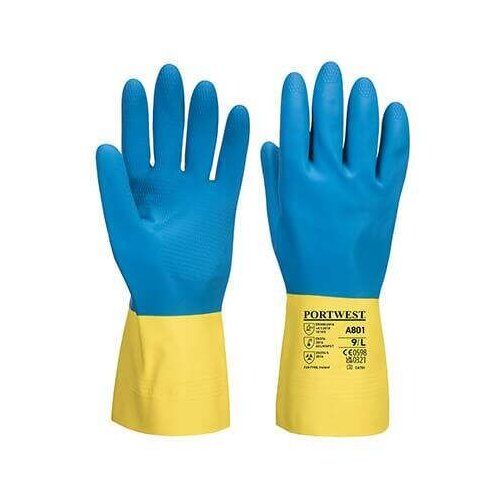 PORTWEST Rukavice A801 Double latex/ žuta/plava Cene