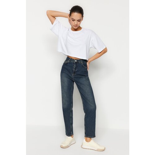 Trendyol Blue High Waist Slim Mom Jeans Slike