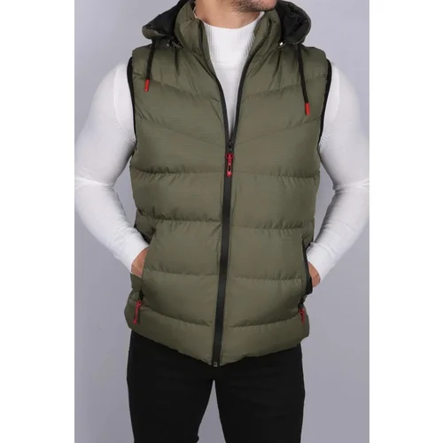 Dewberry 16683 Hooded Mens Vest-Khaki