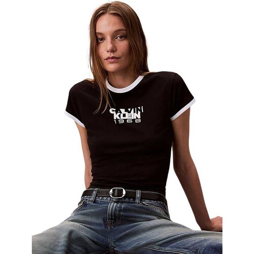 Calvin Klein crna pamučna ženska majica Slike