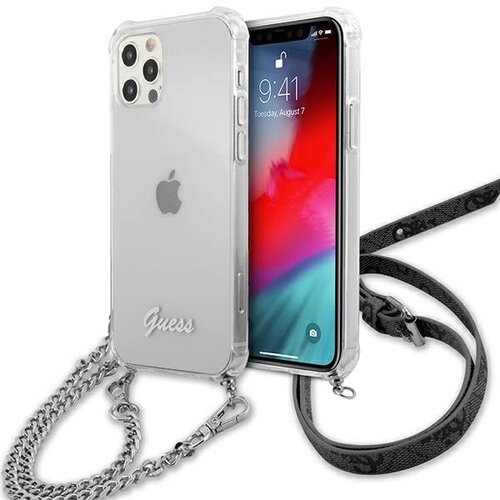 Guess GUHCP12LKC4GSSI IPHONE 12 PRO MAX 6,7 TRANSPARENT HARDCASE 4G SILVER CHAIN, (21834181) Cene
