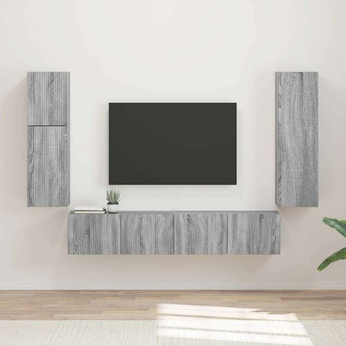  Komplet TV omaric 4 pcs Siva Sonoma Konstruiran les - - Siva - 57.9 - 30 x 31 x 100 cm - 2025-vidaXL-Uvoz_2 Cene