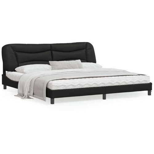  Okvir kreveta s LED svjetlima crni 200 x 200 cm od umjetne kože Cene