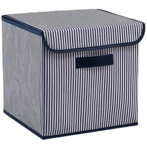 Mioli Decor Modra tekstilna škatla za shranjevanje s pokrovom 30x30x30 cm – Cene