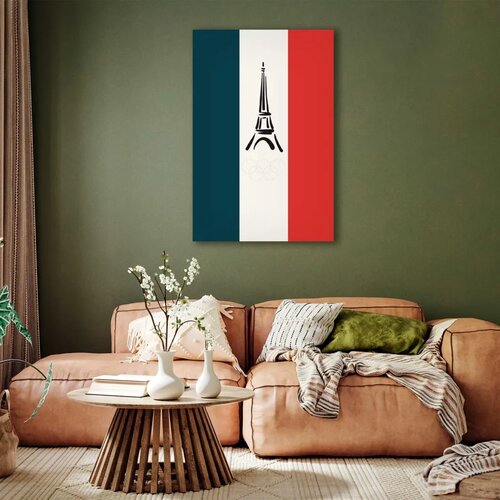  Slika - French Flag With Graphic Eiffel Tower 60x90 Standard Cene