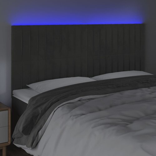  LED uzglavlje tamnosivo 180x5x118/128 cm bar&amp;scaron;unasto Slike