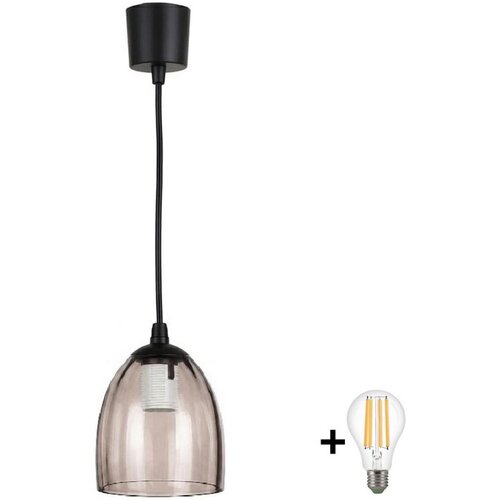 Brilagi LED luster na sajli R GLASS 1xE27/60W/230V prečnik 17 cm crna/zadimljeno bež Cene