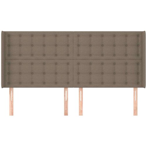  Uzglavlje s u&amp;scaron;ima smeđesivo 203x16x118/128 cm od tkanine Slike